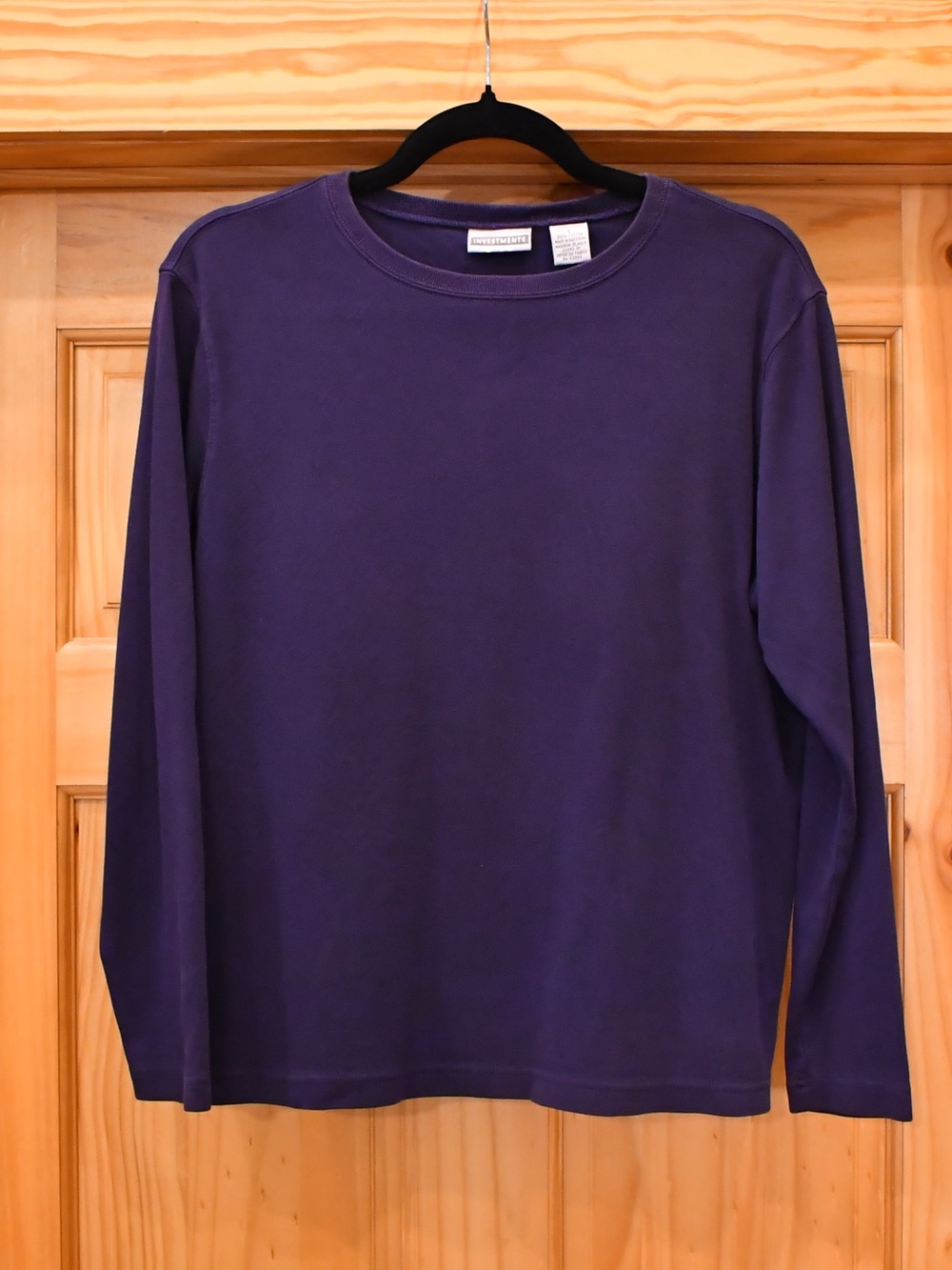 Investments Men's/Womens Cotton Crewneck Long Sleeve Top Navy Blue L